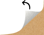 Corner of the paper is lifted